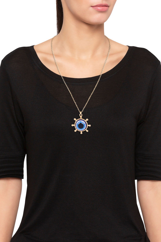 Cosmic Silver Evil Eye Chain Necklace For Women & Girls