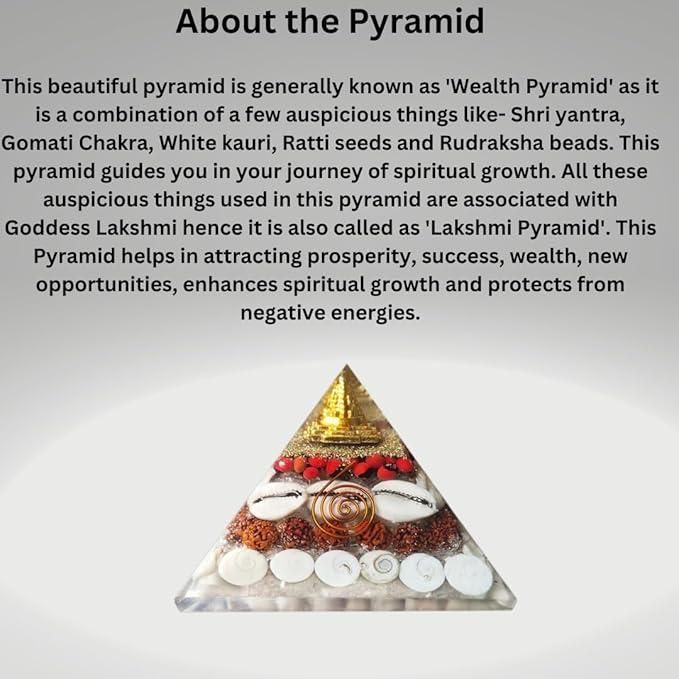 Cosmic Crystal Wealth Gomati Chakra Shree Yantra Pyramid (High Wealth Energy)