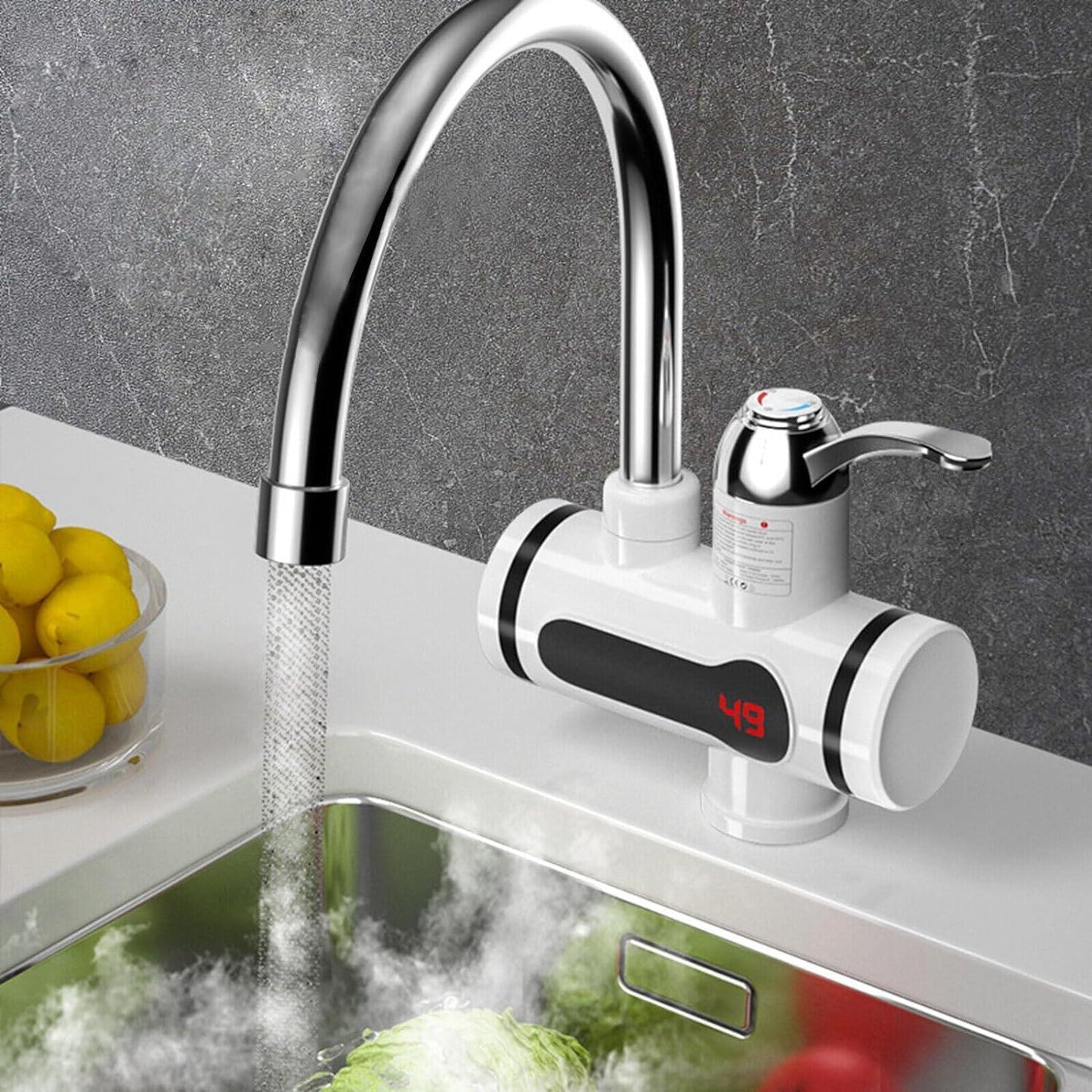 Cosmic Tankless Fast Water Heating Tap Instant Hot Kitchen Faucet | Electric