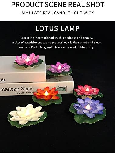 Sensor Water Floating Smokeless Candles & Lotus Flowers (Pack of 3)