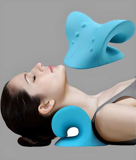 Cervical Pillow | Neck & Shoulder Support for Pain Relief | Chiropractic Acupressure Massage | Durable and Soft | Portable & Easy to Carry - Blue Color Massager (Blue) by Cosmic Store