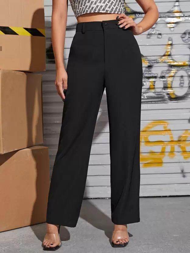 Cosmic Grey & Black Trousers Combo For Women