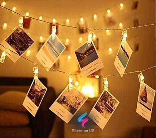 Home 16 LED Photo Clip String Lights for Hanging Photos Cards