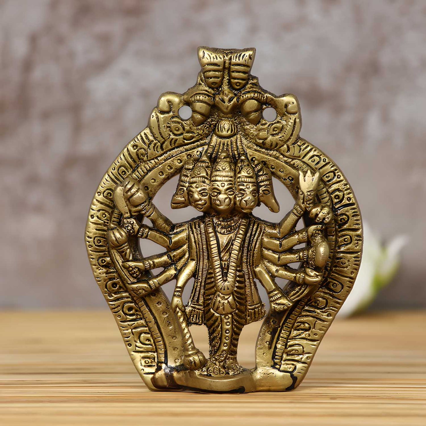 eCraftIndia Panchmukhi Lord Hanuman Brass Idol Statue