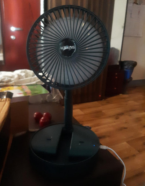 Rechargeable Table Fan with Height and 3 speed Adjustable Folding Telescopic Table Fan, Table Fans, Table Fan for Office Desk, Table Fan for Home,kitchen (Multi colour)